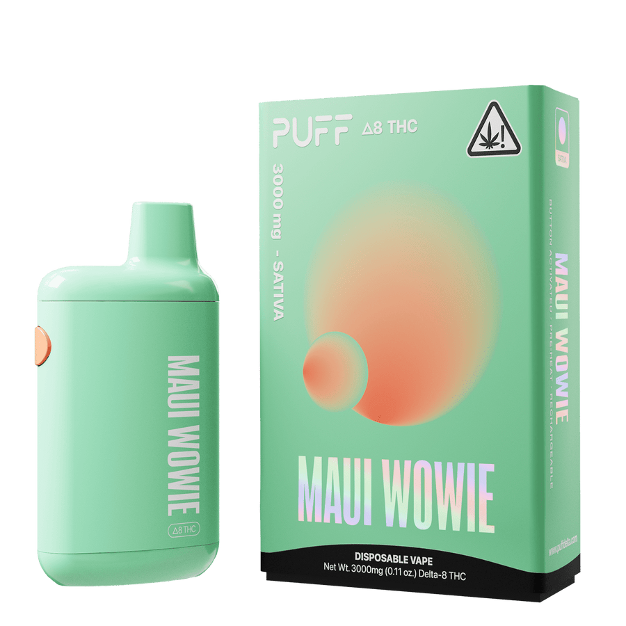 Puff Bar Delta 8 THC Maui Wowie Disposable Device with Packaging