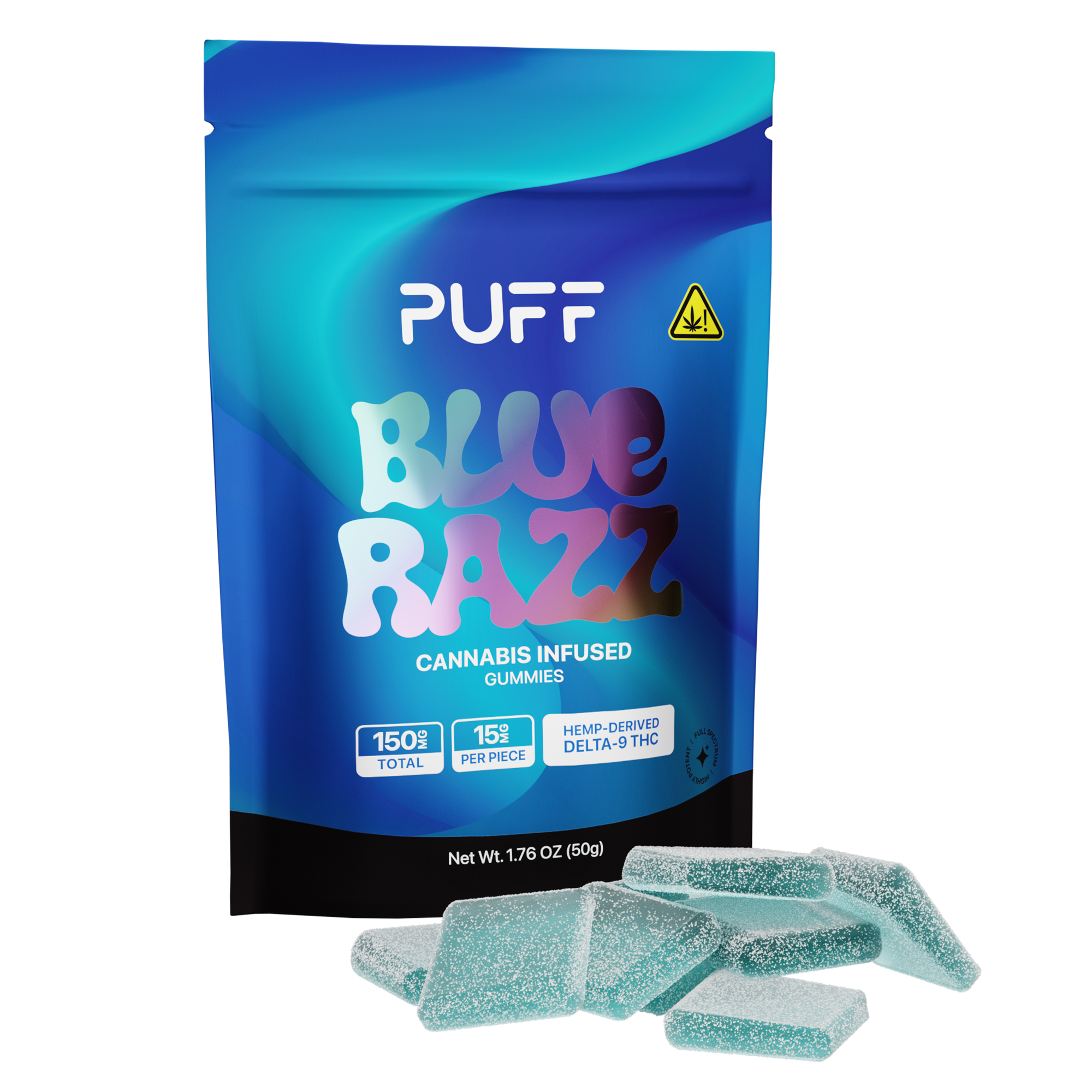 Puff Bar Delta 9 THC Blue Razz Edible Cannabis Infused Gummies
