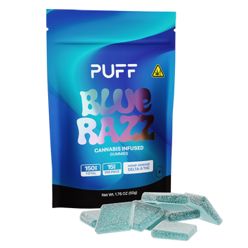 Puff Bar Delta 9 THC Blue Razz Edible Cannabis Infused Gummies